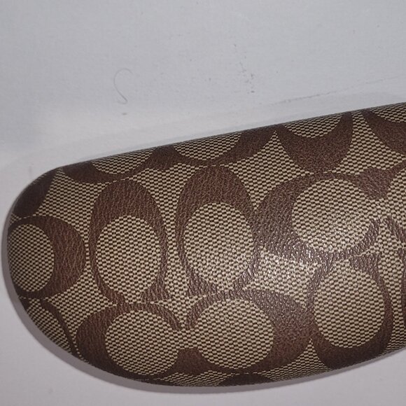Coach Other - Coach Tan Khaki Signature Eyeglass Glasses Case Hard Clamshell 6 1/2 x 3 1/4 x 3